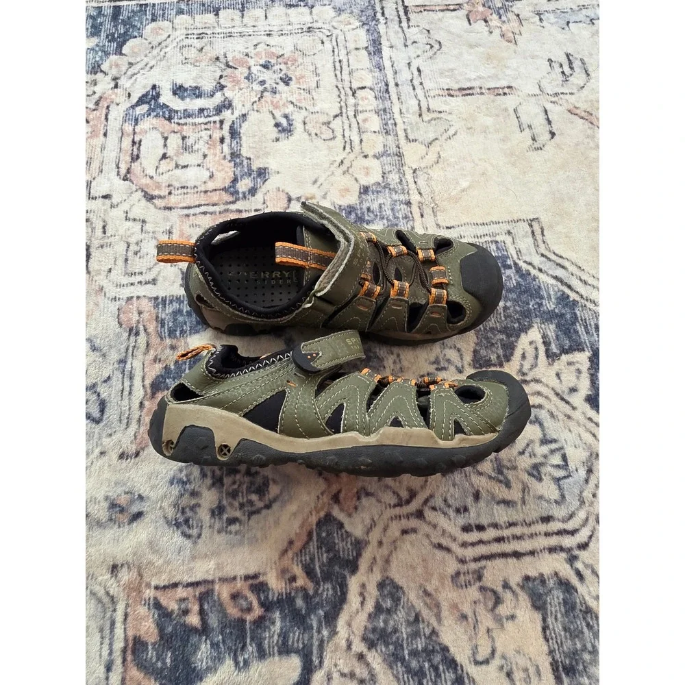Sperry‎ Top Sider Kids Boys Size 13W Wet Tech Fisherman Oliver Green Sandal